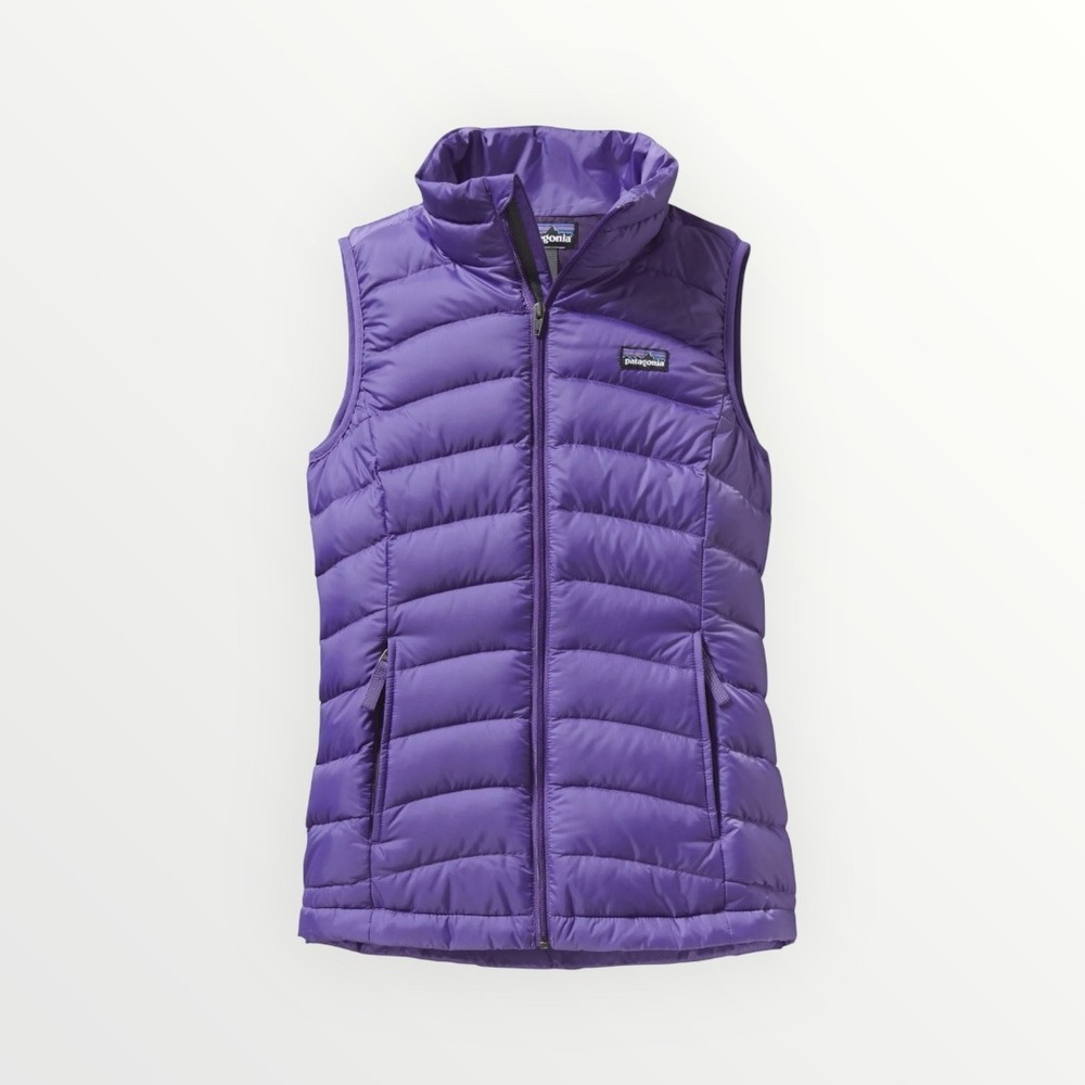 Patagonia Down Sweater Vest Girls Large Purple Quilted Puffer Full Zip 68226FA14